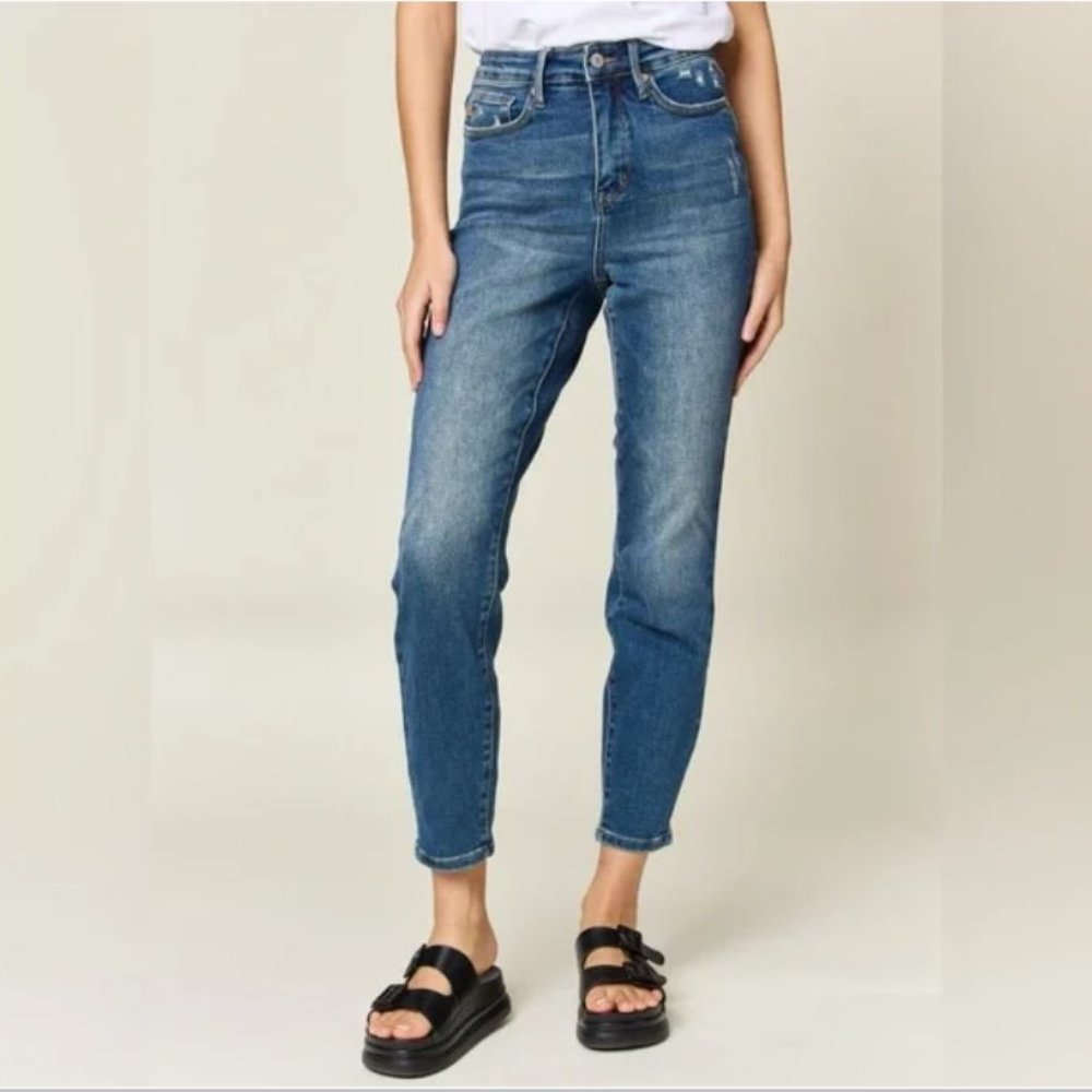 Judy Blue Tummy Control High Waist Stretch Jeans - Dark Wash, true18W